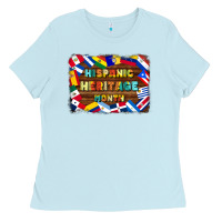 Baby Blue hispanic heritage flags Ladies Tee - BundleAndBundleShop