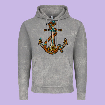 Western Anchor Vintage Hoodie Designed By Racoondesign