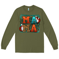 Army Green Bowling mama leopard frame Mother's Day Long Sleeve Tee - LillyAllenDesigns