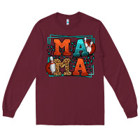 Burgundy Bowling mama leopard frame Mother's Day Long Sleeve Tee - LillyAllenDesigns