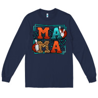 Navy Bowling mama leopard frame Mother's Day Long Sleeve Tee - LillyAllenDesigns