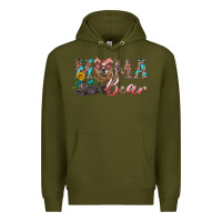 Army Green mama bear with mama and baby Premium Hoodie - Artiststas