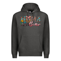 Charcoal Heather mama bear with mama and baby Premium Hoodie - Artiststas