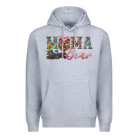 Heather Grey mama bear with mama and baby Premium Hoodie - Artiststas