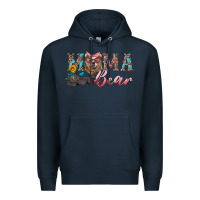 Navy mama bear with mama and baby Premium Hoodie - Artiststas
