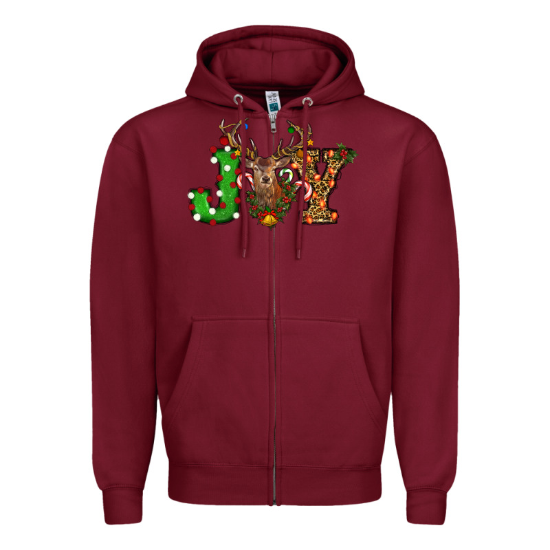 Christmas Joy Reindeer Zipper Hoodie by RanaPortraitStore | Teevron