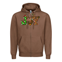 Chestnut Christmas Joy Reindeer Zipper Hoodie - RanaPortraitStore