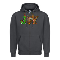 Smoke Christmas Joy Reindeer Zipper Hoodie - RanaPortraitStore