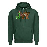 Sports Green Christmas Joy Reindeer Zipper Hoodie - RanaPortraitStore