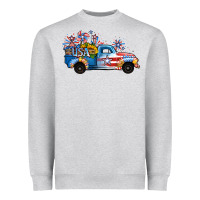 Usa 4th Of July Sunflower Truck Heavyweight Sweatshirt | Teevron