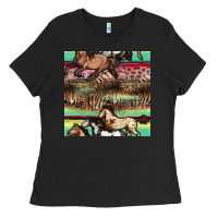 Black horses seamless pattern Ladies Tee - BundleAndBundleShop