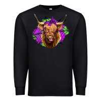Black halloween highland cow Premium Sweatshirt - Jasminsmagicworld