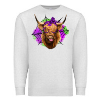 Oatmeal Heather halloween highland cow Premium Sweatshirt - Jasminsmagicworld