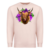 Pale Pink halloween highland cow Premium Sweatshirt - Jasminsmagicworld