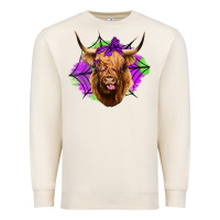 Sandshell halloween highland cow Premium Sweatshirt - Jasminsmagicworld