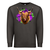 Smoke halloween highland cow Premium Sweatshirt - Jasminsmagicworld