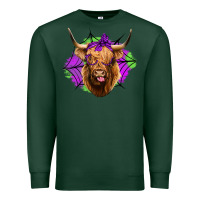 Sports Green halloween highland cow Premium Sweatshirt - Jasminsmagicworld