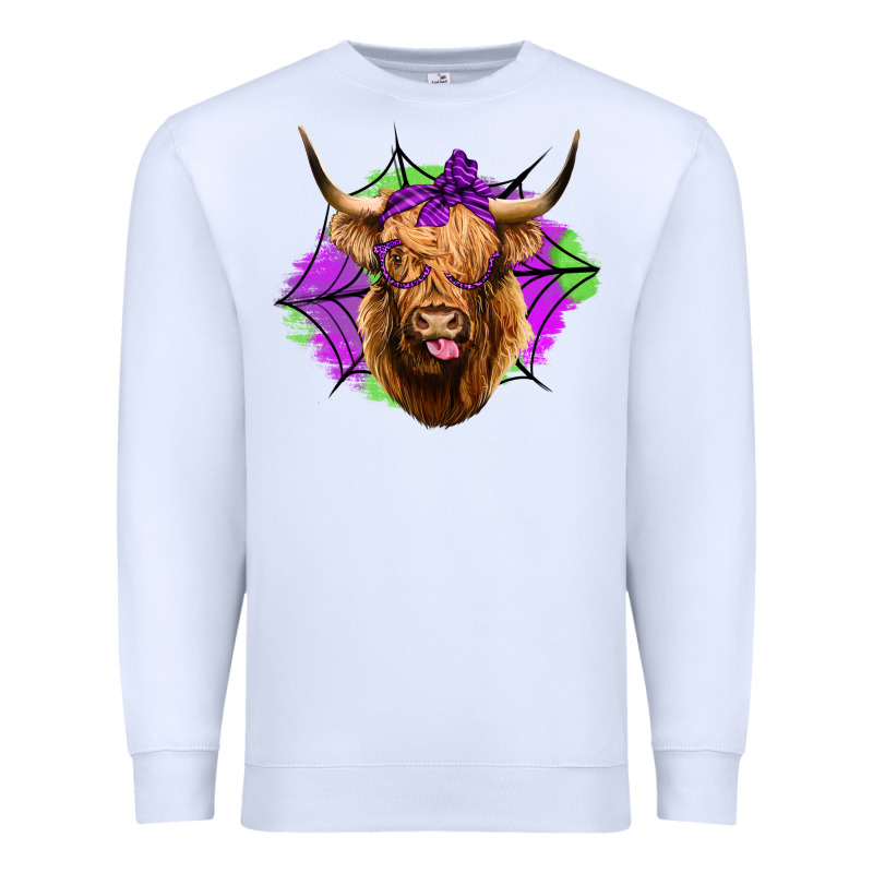 Halloween Highland Cow Premium Sweatshirt by Jasminsmagicworld | Teevron