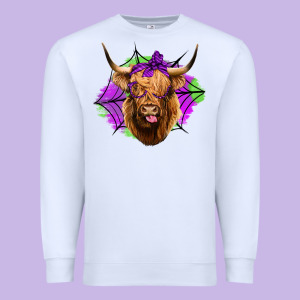 Halloween Highland Cow Premium Sweatshirt Designed By Jasminsmagicworld