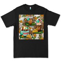 Black cow coffee cups and farm with leopard seamless pattern bbs Premium Tee - BundleAndBundleShop