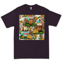 Plum cow coffee cups and farm with leopard seamless pattern bbs Premium Tee - BundleAndBundleShop