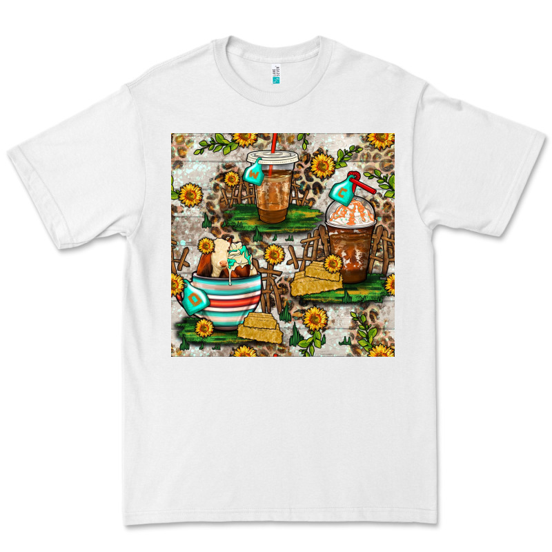 Cow Coffee Cups And Farm With Leopard Seamless Pattern Bbs Premium Tee by BundleAndBundleShop | Teevron