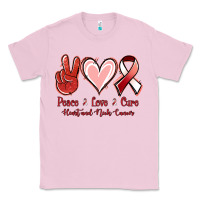 Bubblegum Pink Peace Love Cure Heart And Neck Cancer Classic Tee - Jasminsmagicworld