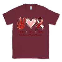 Burgundy Peace Love Cure Heart And Neck Cancer Classic Tee - Jasminsmagicworld