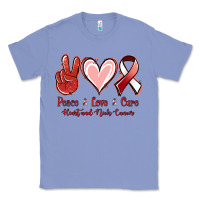 Colony Blue Peace Love Cure Heart And Neck Cancer Classic Tee - Jasminsmagicworld
