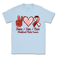 Dusty Blue Peace Love Cure Heart And Neck Cancer Classic Tee - Jasminsmagicworld