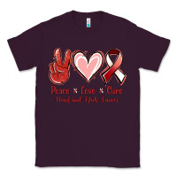 Plum Peace Love Cure Heart And Neck Cancer Classic Tee - Jasminsmagicworld