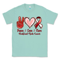 Seafoam Peace Love Cure Heart And Neck Cancer Classic Tee - Jasminsmagicworld