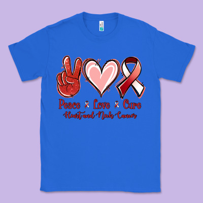 Peace Love Cure Heart And Neck Cancer Classic Tee Designed By Jasminsmagicworld