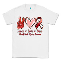 White Peace Love Cure Heart And Neck Cancer Classic Tee - Jasminsmagicworld