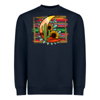 Navy Desert Moon With Serape Background Heavyweight Sweatshirt - Jasminsmagicworld