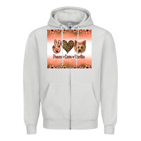 Dove Grey peace love yorkie Zipper Hoodie - Jasminsmagicworld