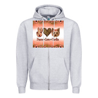 Heather Grey peace love yorkie Zipper Hoodie - Jasminsmagicworld