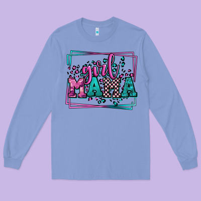 Leopard Camo Girl Mama Mother's Day Long Sleeve Tee Designed By Lillyallendesigns