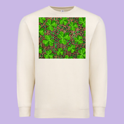 Shamrock And Leopard Premium Sweatshirt Designed By Ranaportraitstore