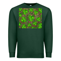 Sports Green shamrock and leopard Premium Sweatshirt - RanaPortraitStore