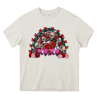 Skull Xoxo Rainbow Valentine's Day Heavy Core Tee | Teevron