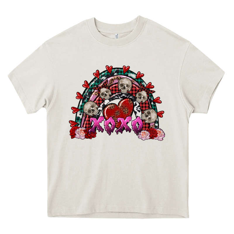 Skull Xoxo Rainbow Valentine's Day Heavy Core Tee by FaDigitalArtStudio | Teevron