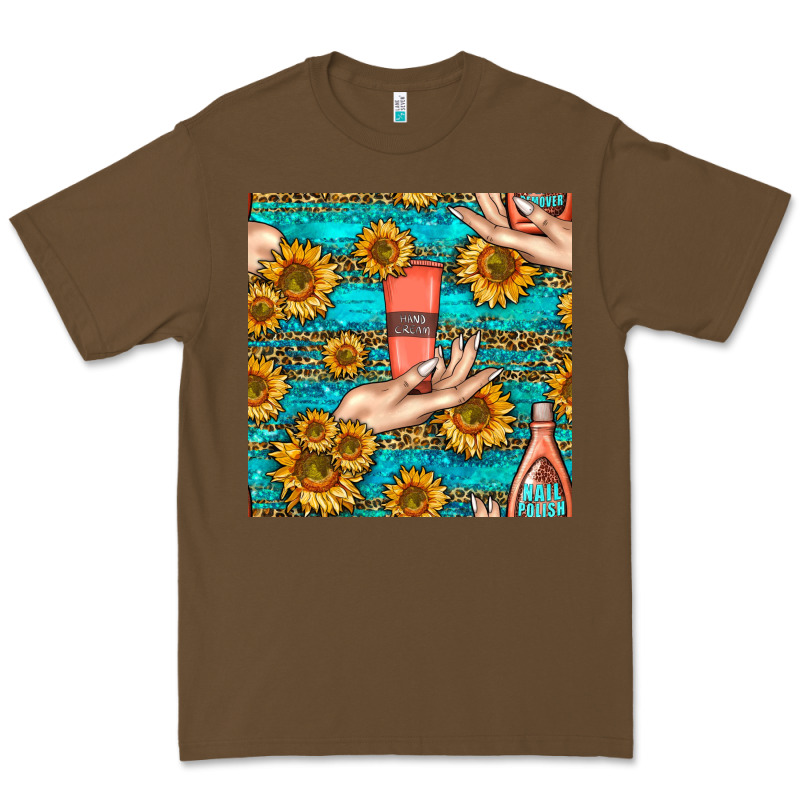 Hand Cream Nail Polish Remover And Sunflowers With Leopard And Glitter Premium Tee by BundleAndBundleShop | Teevron