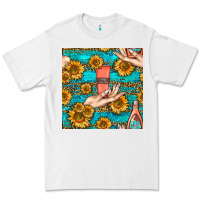 White hand cream nail polish remover and sunflowers with leopard and glitter Premium Tee - BundleAndBundleShop