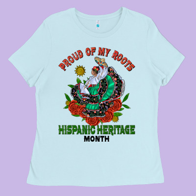 Traditional Lady Hispanic Heritage Month Ladies Tee Designed By Bundleandbundleshop