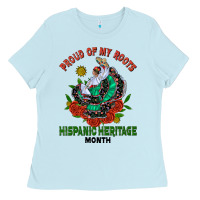 Baby Blue traditional lady hispanic heritage month Ladies Tee - BundleAndBundleShop