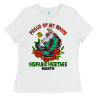 White traditional lady hispanic heritage month Ladies Tee - BundleAndBundleShop