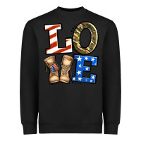 Black 4th of July Army Love Heavyweight Sweatshirt - Jasminsmagicworld