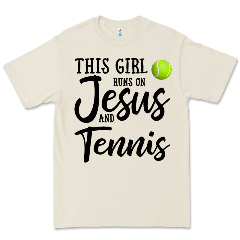 This Girl Runs On Jesus And Tennis Premium Tee by DesigneFamous | Teevron