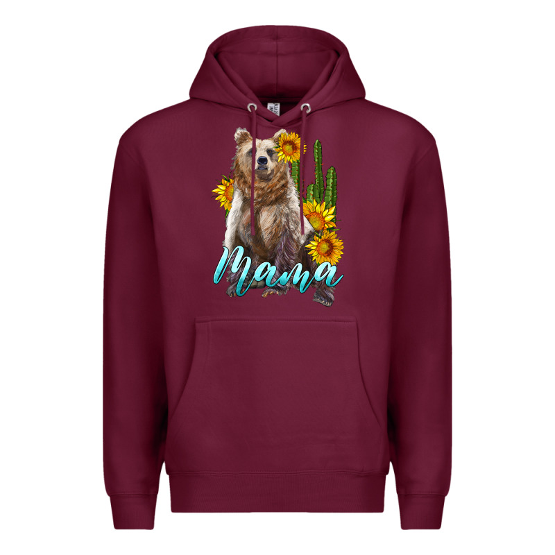 Mama Bear With Sunflowers And Cactus Premium Hoodie by Artiststas | Teevron